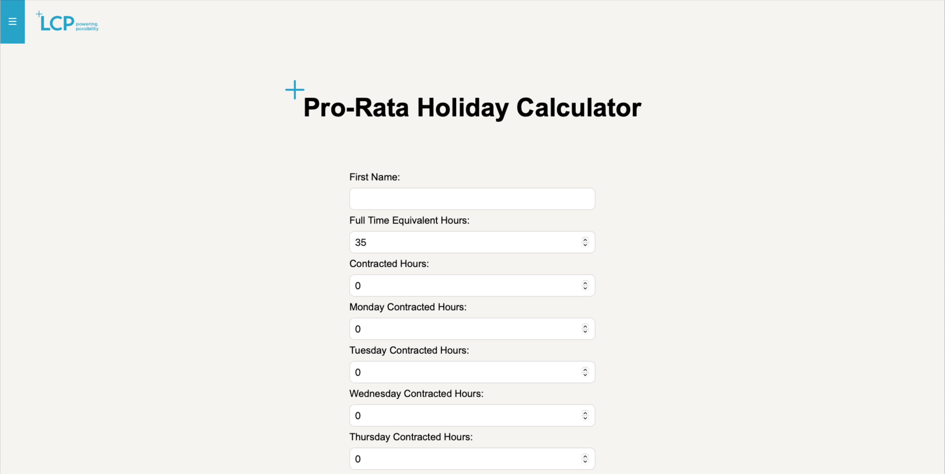 Holiday Calculator Project